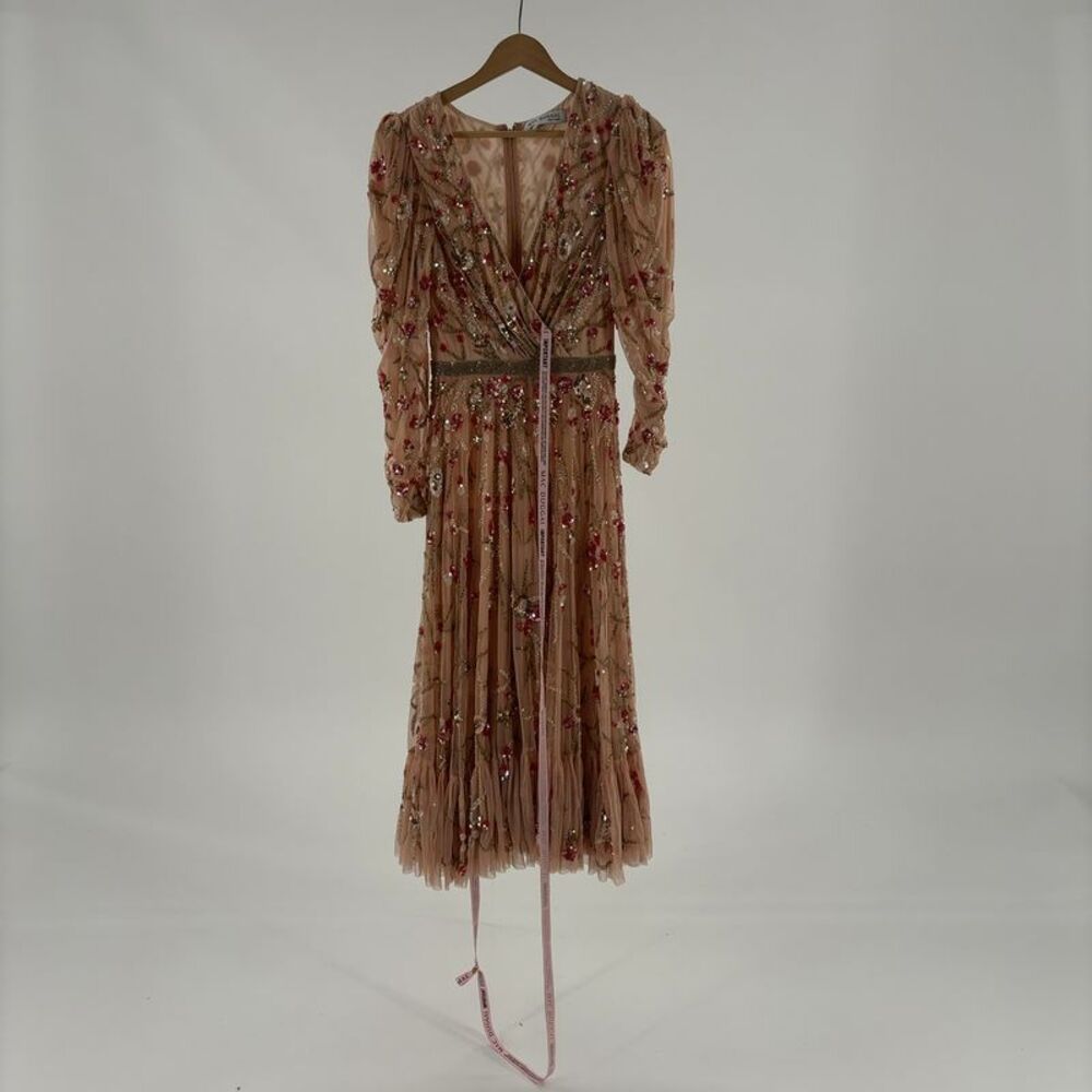Mac Duggal Floral Embellished Wrap Dress